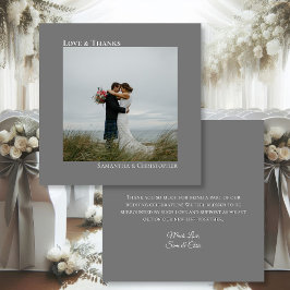 Cartão De Agradecimento Casamento de Cinzas Minimalistas e Amor