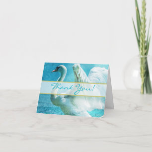 Cartão De Agradecimento Casamento de Cisne Mágico Obrigado