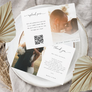 Cartão De Agradecimento Casamento de Código QR da Galeria de Fotografias d