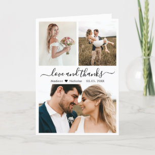 Cartão De Agradecimento Casamento de Colagem da Caligrafia Elegante Obriga