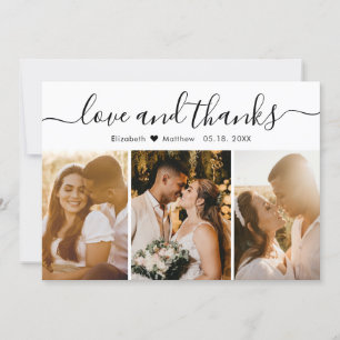 Cartão De Agradecimento Casamento de Colagem de Fotos e Obrigados 3