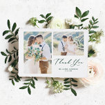 Cartão De Agradecimento Casamento de Colagem de Fotos Verdes com Caligrafi<br><div class="desc">Envie sua gratidão aos convidados por fazerem parte do seu dia especial com este cartões de agradecimentos personalizável de colagem de fotos. Ele apresenta uma escrita caprichosa e uma tipografia clássica. Personalizado adicionando seus próprios detalhes e mostrando suas fotos de casamento favoritas.</div>