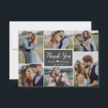 Cartão De Agradecimento Casamento de Colagem Fotográfica 6 do Rustic Chalk<br><div class="desc">Roteiro Moderno de Caligrafia Simples Fala Russa Casamento 6 Foto Colagem Cartões de agradecimentos. modelo de cartões de agradecimentos de casamento com seis (6) fotos na frente e uma (1) foto no verso. Com o texto "obrigado você" em uma fonte de script esplêndida, escrita à mão, em branco, sobre a...</div>
