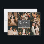 Cartão De Agradecimento Casamento de Colagem Multifotográfica Rustic Chalk<br><div class="desc">Moderno, Russo, Mão De Chalkboard Deixou O Casamento Com Várias Fotografias De Casamento. Obrigado Cartões Baratos. modelo de cartões de agradecimentos de casamento com seis (6) fotos na frente e uma (1) foto no verso. Com o texto "obrigado você" em uma letra de script de caligrafia, escrita à mão, em...</div>