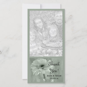 Cartão De Agradecimento Casamento de Daisy, Tinado Verde Pálido Obrigado