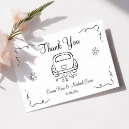 Cartão De Agradecimento Casamento De Desenho Da Mão