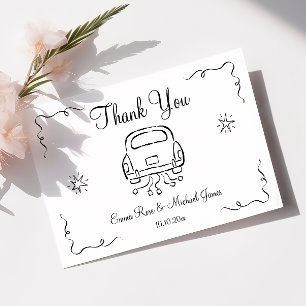 Cartão De Agradecimento Casamento De Desenho Da Mão