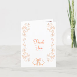 Cartão De Agradecimento Casamento de Design de Corda de Peach Bells