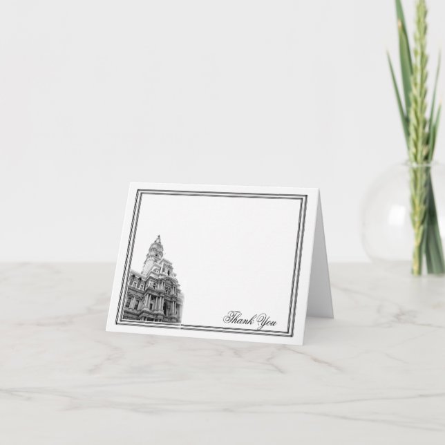 Cartão De Agradecimento Casamento de Destino na Filadélfia Agradecimentos (Frente)