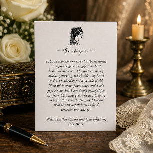 Cartão De Agradecimento Casamento de Fantasia Medieval Elegante