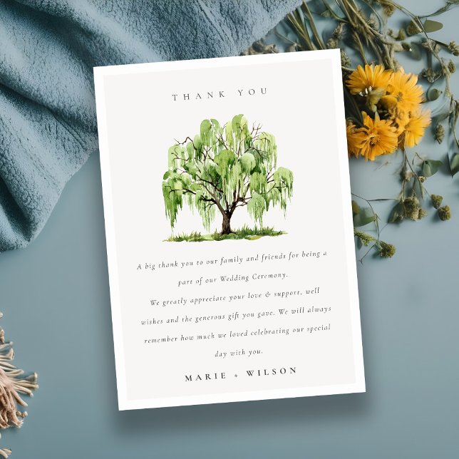 Cartão De Agradecimento Casamento de Fazendas de Árvores Selvagens Rustic  (Criador carregado)