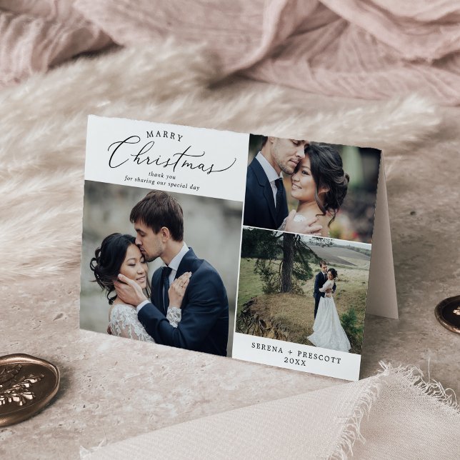 Cartão De Agradecimento Casamento de Feriado Dobrado de Natal de Casado De (Criador carregado)