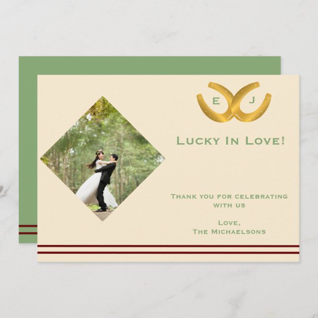 Cartão De Agradecimento Casamento de ferraduras ocidentais (Frente/Verso)