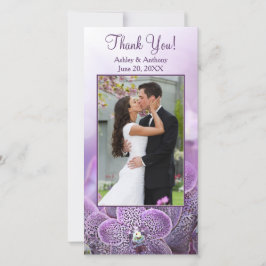 Cartão De Agradecimento Casamento De Flor Com Orquídea Roxa Obrigado Cartõ