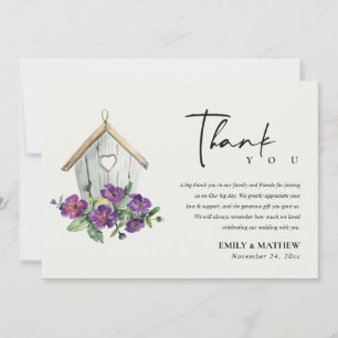 CARTÃO DE AGRADECIMENTO CASAMENTO DE FLORAL RÚSTICO PAÍS BRANCO