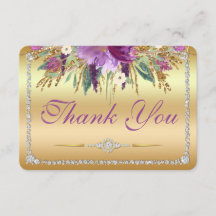 Casamento de Flores de Diamantes Obrigado Dourado