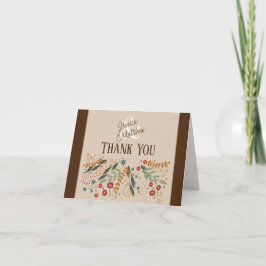 Cartão De Agradecimento Casamento de Flores Silvestres Elegante Beleza Ins