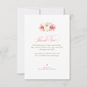 Cartão De Agradecimento Casamento de Flores Silvestres Pequeno Obrigado