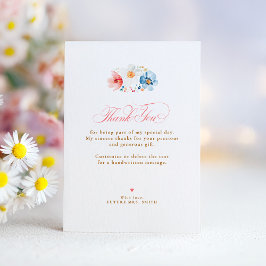 Cartão De Agradecimento Casamento de Flores Silvestres Pequeno Obrigado