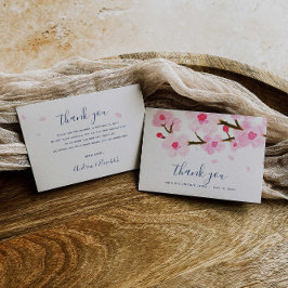 Cartão De Agradecimento Casamento de Floresta de Cereja Elegante