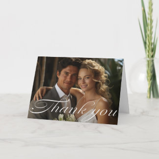 Cartão De Agradecimento Casamento de Folha de Monstera Personalizada Elega