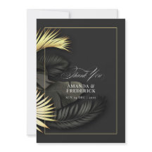 Casamento de Folhas Tropicais Douradas e Negras El