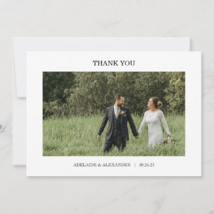 Cartão De Agradecimento Casamento de Foto com Roteiro Moderno