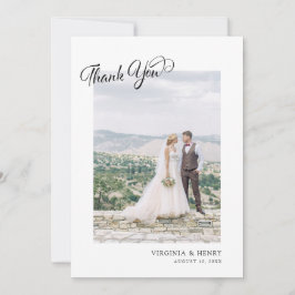 Cartão De Agradecimento Casamento de Foto com Roteiro Simples
