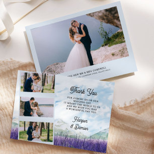 Cartão De Agradecimento Casamento de Foto da Lavanda da Montanha 4