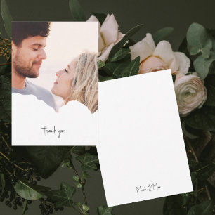 Cartão De Agradecimento Casamento de Foto de Casal Personalizado Obrigado