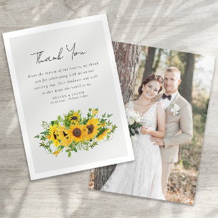 Cartão De Agradecimento Casamento de Foto de Girassol