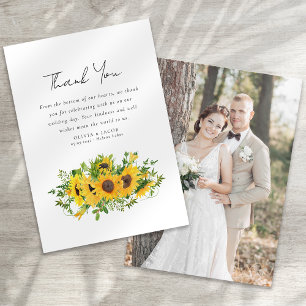 Cartão De Agradecimento Casamento de Foto de Girassol