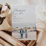 Cartão De Agradecimento Casamento de Foto de Ivismo com Script Elegante Cl<br><div class="desc">Cartões de agradecimentos de Casamento de Foto Ilegante Clássico de Script Ivory</div>