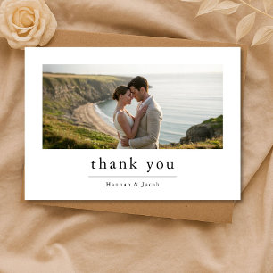 Cartão De Agradecimento Casamento de Foto de Praia de Destino Ultra Minima