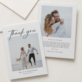 Cartão De Agradecimento Casamento de Foto Elegante