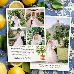Cartão De Agradecimento Casamento de Foto Limão Grove 5