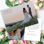 Cartão De Agradecimento Casamento de Foto Minimalista 2<br><div class="desc">Um cartões de agradecimentos moderno</div>