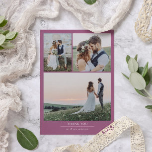 Cartão De Agradecimento Casamento de Foto Minimalista 4