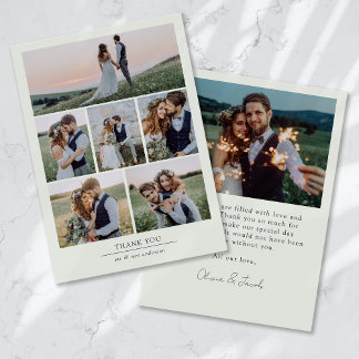 Cartão De Agradecimento Casamento de Foto Minimalista 7