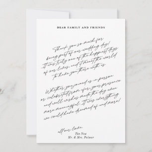 Cartão De Agradecimento Casamento de Foto Minimalista Moderno Simples