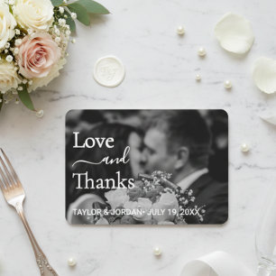 Cartão De Agradecimento Casamento de Foto Moderno Floral Botânico Minimal