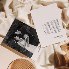 Cartão De Agradecimento Casamento de Foto Monogramada Chic Moderno