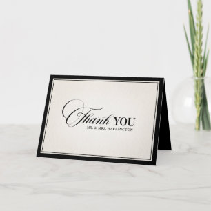 Cartão De Agradecimento Casamento de Foto Preta Formal Dinheiro Antigo