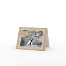 Casamento de Foto Rustic Burlap Lace Obrigado