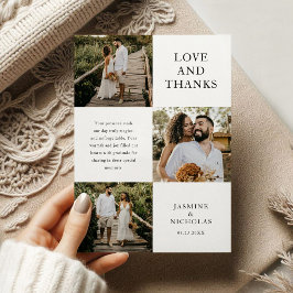 Cartão De Agradecimento Casamento de Foto Simples 3