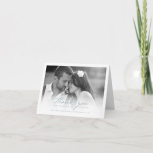 Cartão De Agradecimento Casamento de Fotografia com Na moda de Script de M