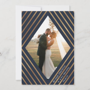 Cartão De Agradecimento Casamento de Fotografia com Quadros de Diamond Dou