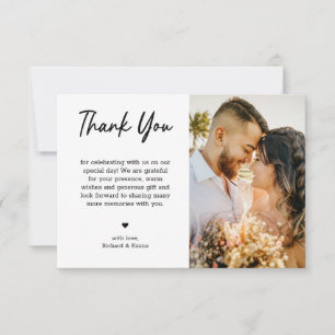 Cartão De Agradecimento Casamento de Fotografia com Típica Negra de Tendy 