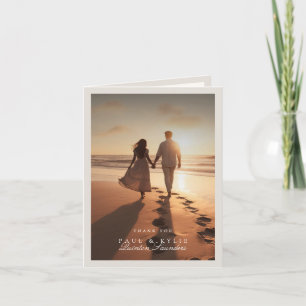 Cartão De Agradecimento Casamento de Fotografia de Caligrafia Elegante Min