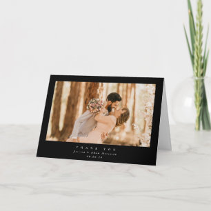 Cartão De Agradecimento Casamento de Fotografia Mínima do Solteiro Elegant